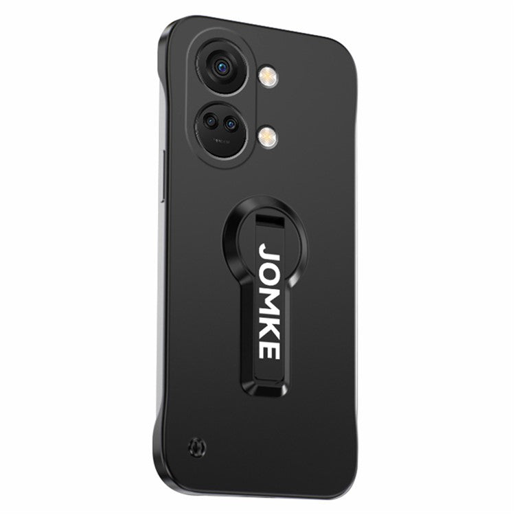 For OnePlus Ace 2V / Nord 3 5G Case Hard PC Frameless Baking Paint Kickstand Phone Cover - Black