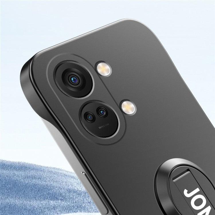 For OnePlus Ace 2V / Nord 3 5G Case Hard PC Frameless Baking Paint Kickstand Phone Cover - Silver