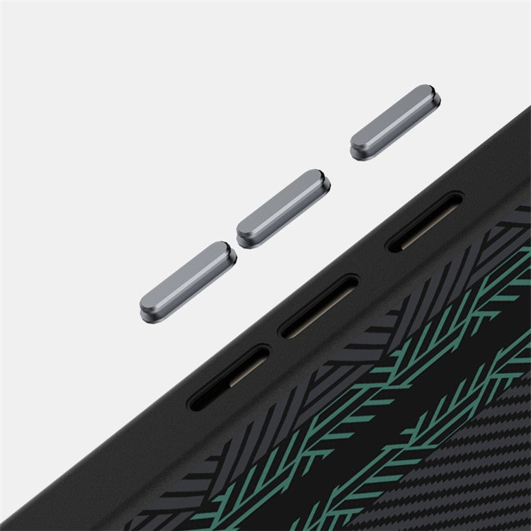 ABEEL For Google Pixel 9 / Pixel 9 Pro Case PC + TPU + Aluminum Alloy + PU Leather Phone Cover Compatible with MagSafe - Texture 2
