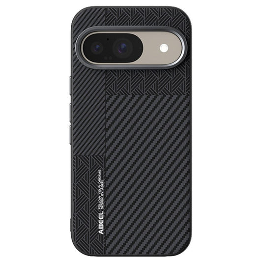 ABEEL For Google Pixel 9 / Pixel 9 Pro Case PC + TPU + Aluminum Alloy + PU Leather Phone Cover Compatible with MagSafe - Texture 1