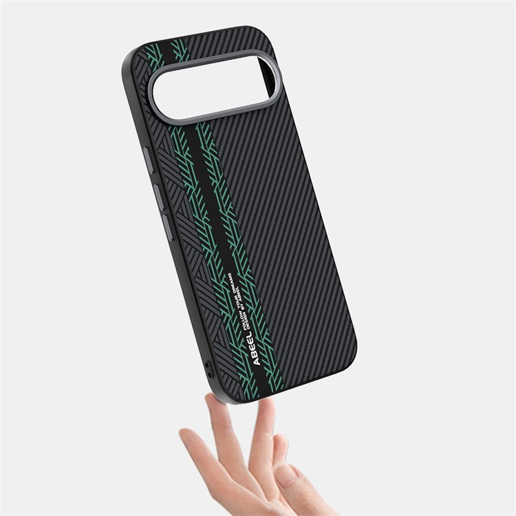 ABEEL For Google Pixel 9 Pro XL Case PC + TPU + Aluminum Alloy + PU Leather Phone Cover Compatible with MagSafe - Texture 2