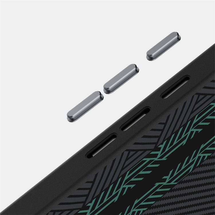 ABEEL For Google Pixel 9 Pro XL Case PC + TPU + Aluminum Alloy + PU Leather Phone Cover Compatible with MagSafe - Texture 2