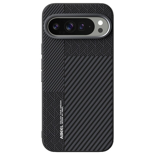 ABEEL For Google Pixel 9 Pro XL Case PC + TPU + Aluminum Alloy + PU Leather Phone Cover Compatible with MagSafe - Texture 1