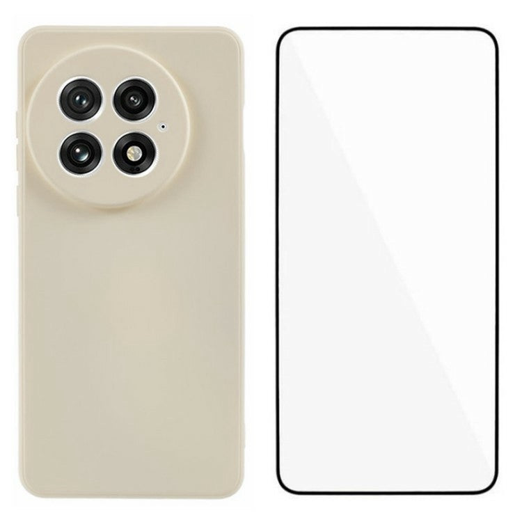 WANLONFENG RB2 Series for OnePlus 13 Case Soft TPU Phone Cover with Screen Protector - White