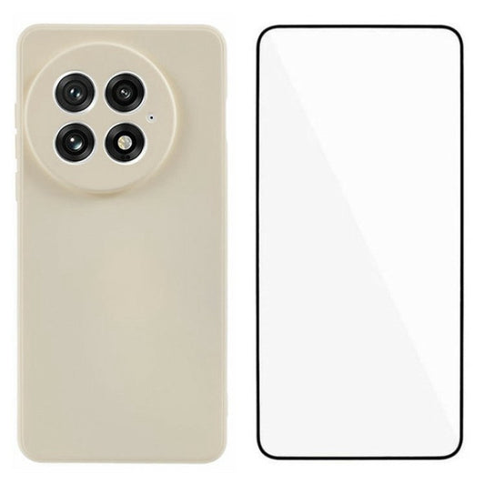 WANLONFENG RB2 Series for OnePlus 13 Case Soft TPU Phone Cover with Screen Protector - White