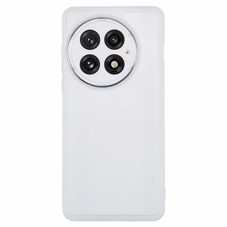 WANLONFENG DKSM Series for OnePlus 13 TPU Case Electroplated Frame with Tempered Glass - Transparent White