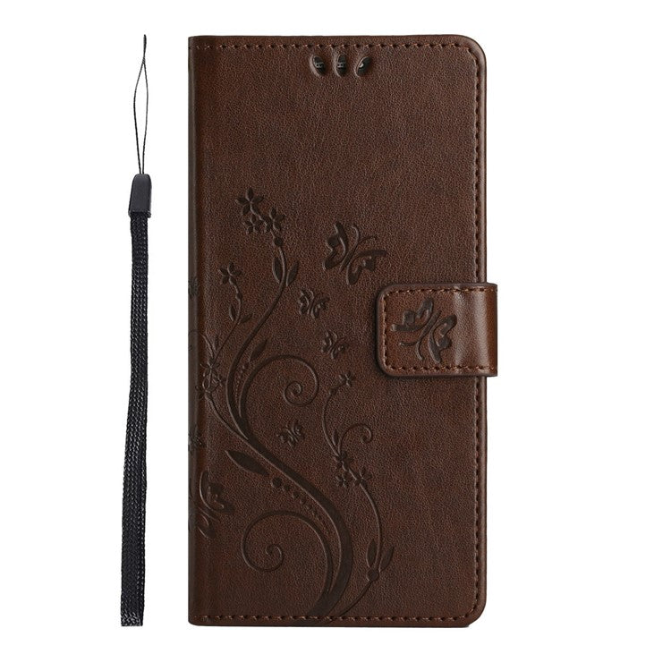 For Motorola Moto G75 5G Case PU Leather Phone Wallet Cover with Strap - Brown
