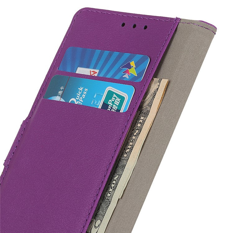 For Motorola Moto G75 5G Case PU Leather Stand Wallet Phone Cover - Purple