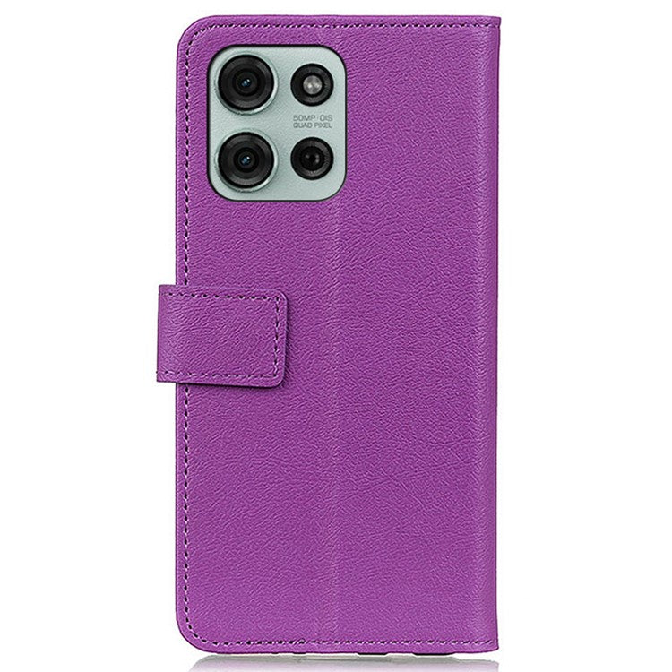 For Motorola Moto G75 5G Case PU Leather Stand Wallet Phone Cover - Purple