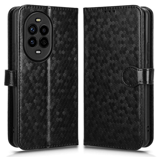 For Huawei nova 13 Pro 5G Wallet Case Dot Pattern Imprint PU Leather Phone Cover - Black