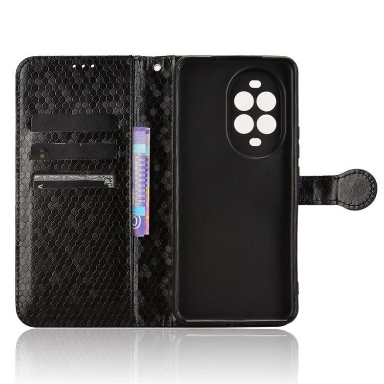 For Huawei nova 13 Pro 5G Wallet Case Dot Pattern Imprint PU Leather Phone Cover - Black