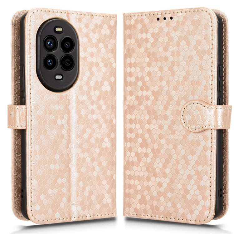 For Huawei nova 13 Pro 5G Wallet Case Dot Pattern Imprint PU Leather Phone Cover - Rose Gold