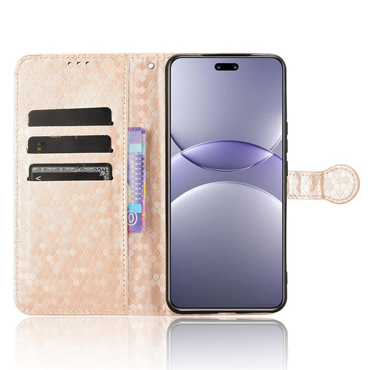 For Huawei nova 13 Pro 5G Wallet Case Dot Pattern Imprint PU Leather Phone Cover - Rose Gold