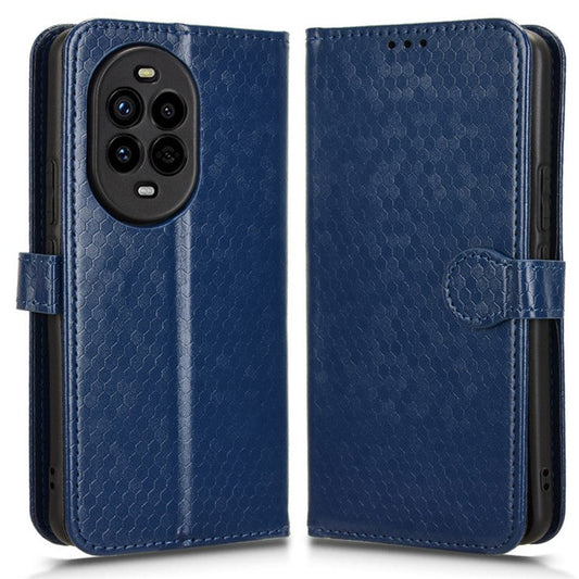 For Huawei nova 13 Pro 5G Wallet Case Dot Pattern Imprint PU Leather Phone Cover - Dark Blue
