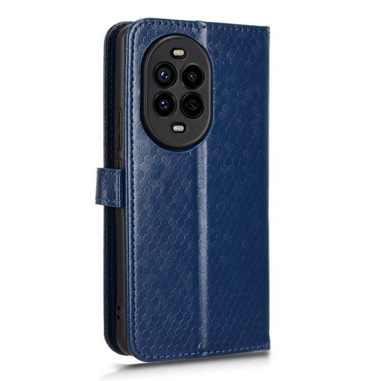 For Huawei nova 13 Pro 5G Wallet Case Dot Pattern Imprint PU Leather Phone Cover - Dark Blue