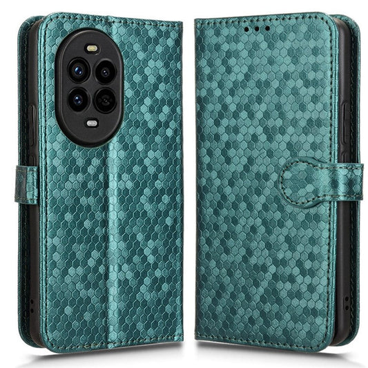 For Huawei nova 13 Pro 5G Wallet Case Dot Pattern Imprint PU Leather Phone Cover - Green