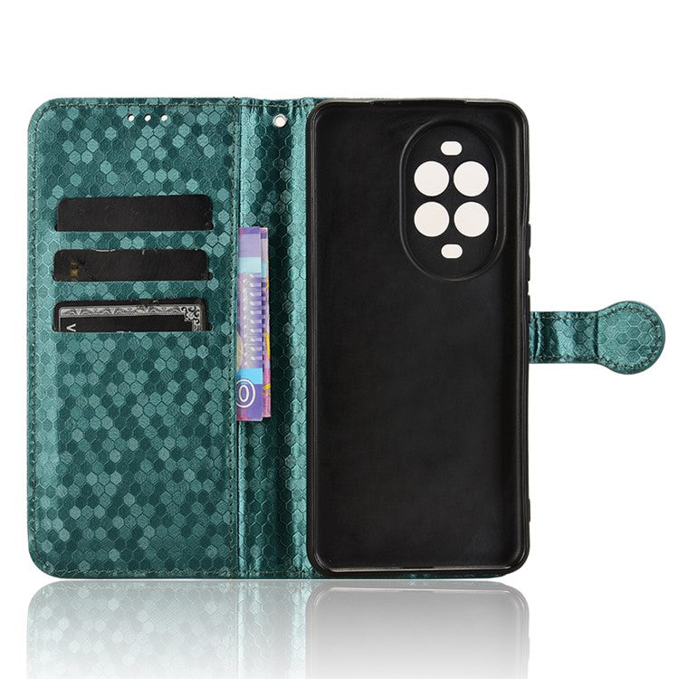 For Huawei nova 13 Pro 5G Wallet Case Dot Pattern Imprint PU Leather Phone Cover - Green