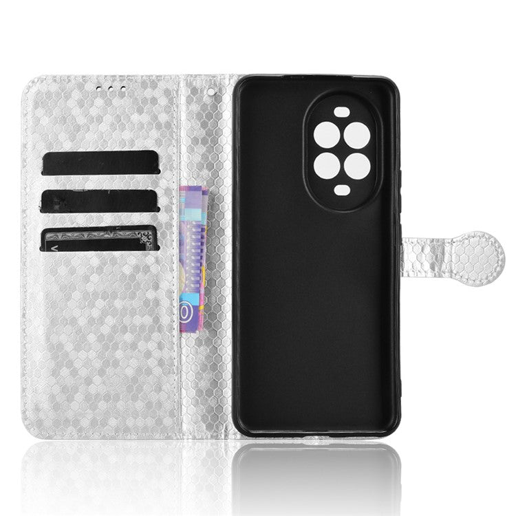 For Huawei nova 13 Pro 5G Wallet Case Dot Pattern Imprint PU Leather Phone Cover - Silver