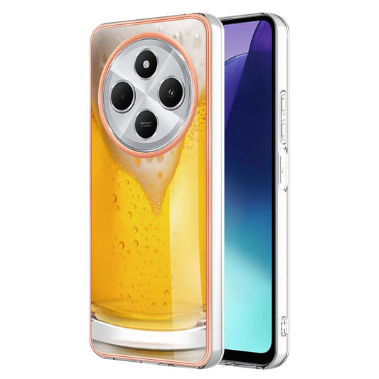 For Xiaomi Redmi 14R 5G / Xiaomi Poco C75 4G / Xiaomi Redmi 14C 4G Case IMD-D Pattern Printing 2.0mm TPU Phone Back Cover - Beer