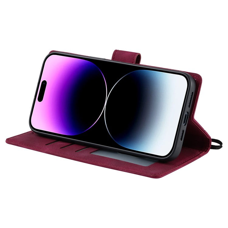 Style 018 For iPhone 16 Plus Case Imprinted Totem Skin Feel Wallet Leather Phone Cover - Rose