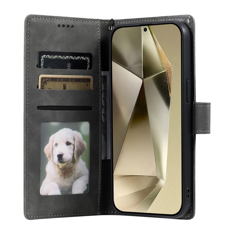 Style 018 For Samsung Galaxy A26 5G Case Imprinted Totem Skin Feel Wallet Leather Phone Cover - Grey