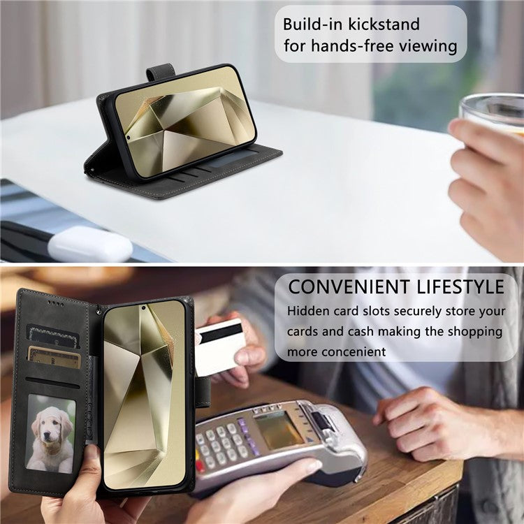 Style 018 For Samsung Galaxy A26 5G Case Imprinted Totem Skin Feel Wallet Leather Phone Cover - Grey