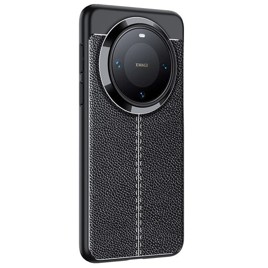 For Huawei Mate 70 Pro+ / 70 Pro Case Litchi Texture TPU Flexible Phone Cover, Black