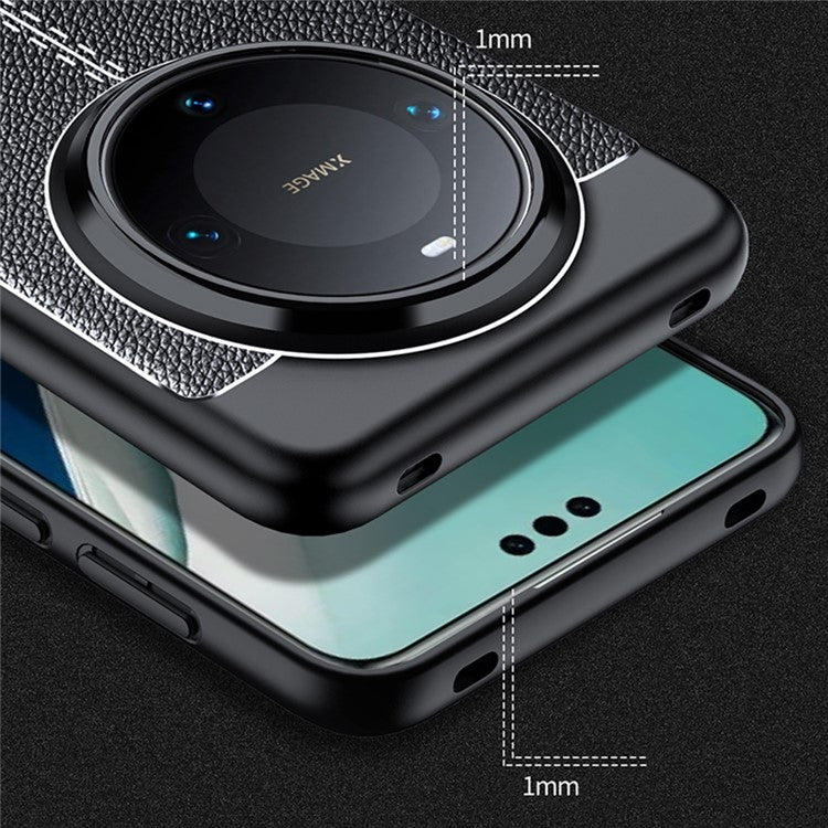 For Huawei Mate 70 Pro+ / 70 Pro Case Litchi Texture TPU Flexible Phone Cover, Black