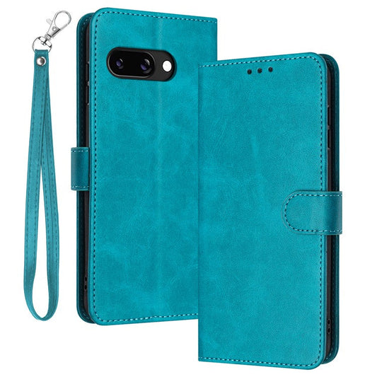 For Google Pixel 9a Case Flip Stand PU Leather Wallet Phone Cover Calf Texture - Green