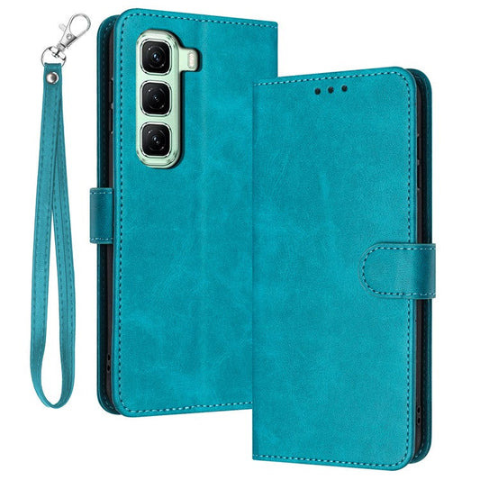 For Infinix Hot 50 Pro+ 4G Case Flip Stand PU Leather Wallet Phone Cover Calf Texture - Green