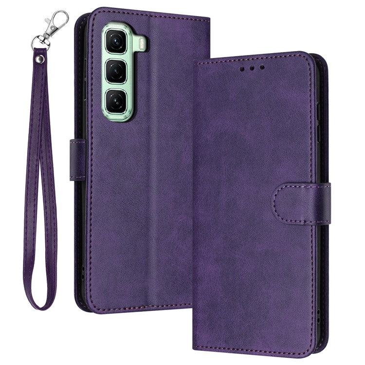 For Infinix Hot 50 Pro+ 4G Case Flip Stand PU Leather Wallet Phone Cover Calf Texture - Purple