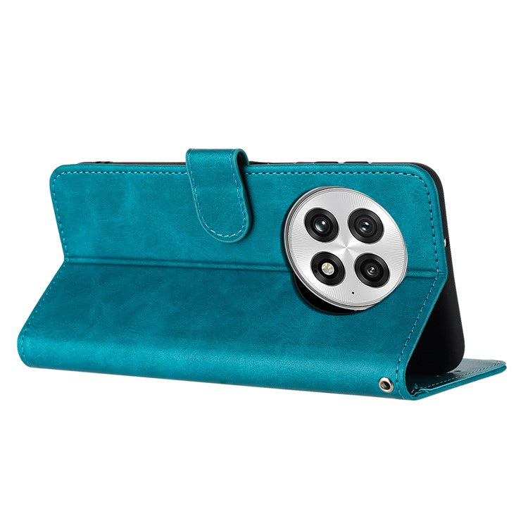 For OnePlus 13 Case Flip Stand PU Leather Wallet Phone Cover Calf Texture - Green