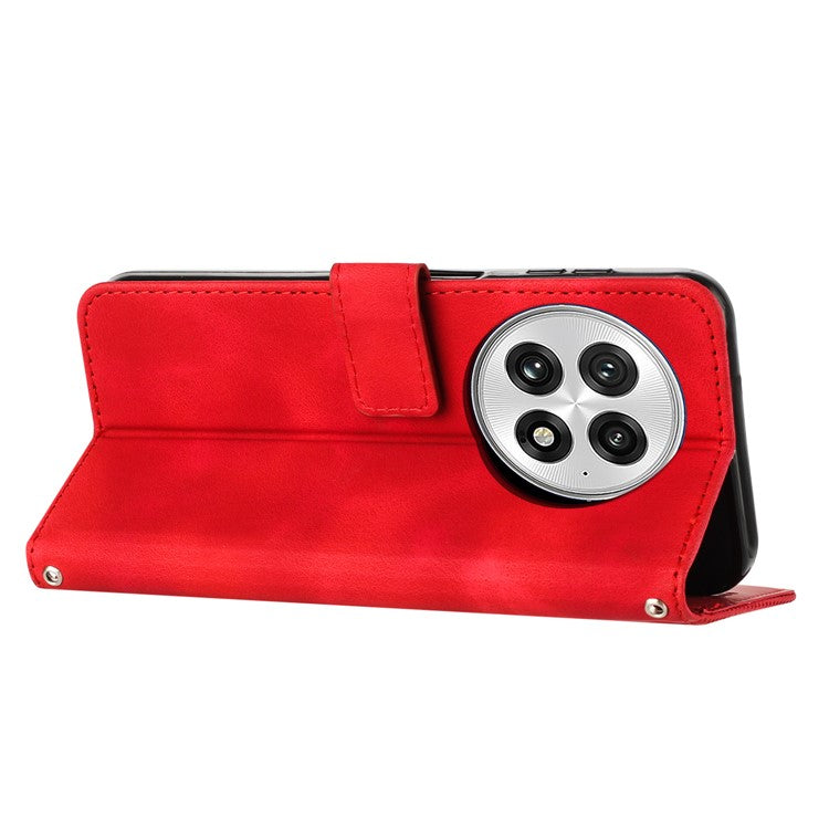 For OnePlus 13 Case Handbag Imprinted Triangle Leather Phone Cover - Red