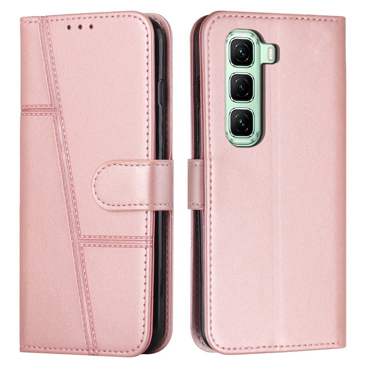 For Infinix Hot 50 Pro+ 4G Case Stand Flip Protective Leather Phone Cover - Rose Gold