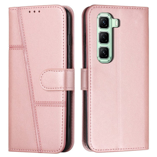 For Infinix Hot 50 Pro+ 4G Case Stand Flip Protective Leather Phone Cover - Rose Gold