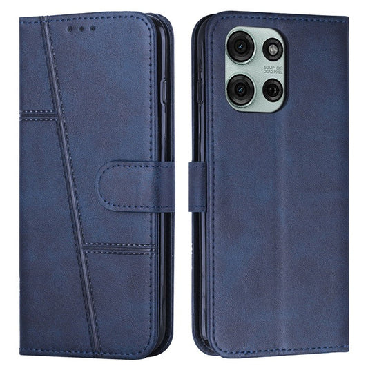 For Motorola Moto G75 5G Case Stand Flip Protective Leather Phone Cover - Sapphire