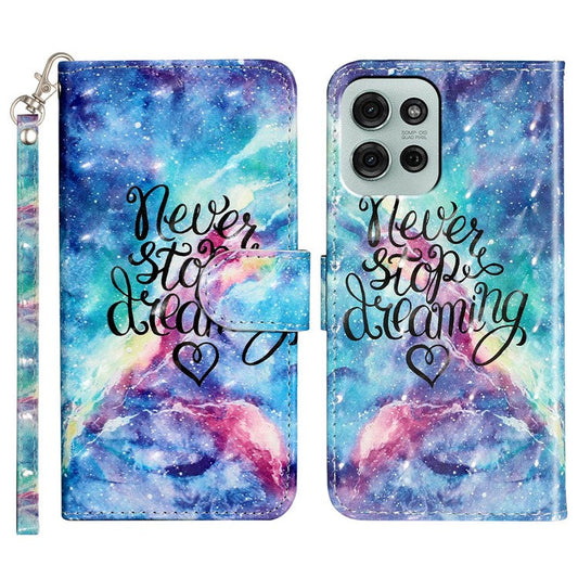 For Motorola Moto G75 5G Case 3D Pattern Printed Phone Leather Phone Cover - Starry Sky