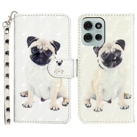 For Motorola Moto G75 5G Case 3D Pattern Printed Phone Leather Phone Cover - Dog