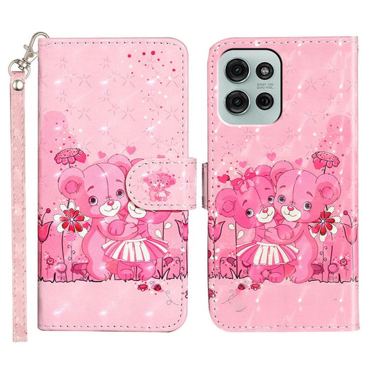 For Motorola Moto G75 5G Case 3D Pattern Printed Phone Leather Phone Cover - Bears