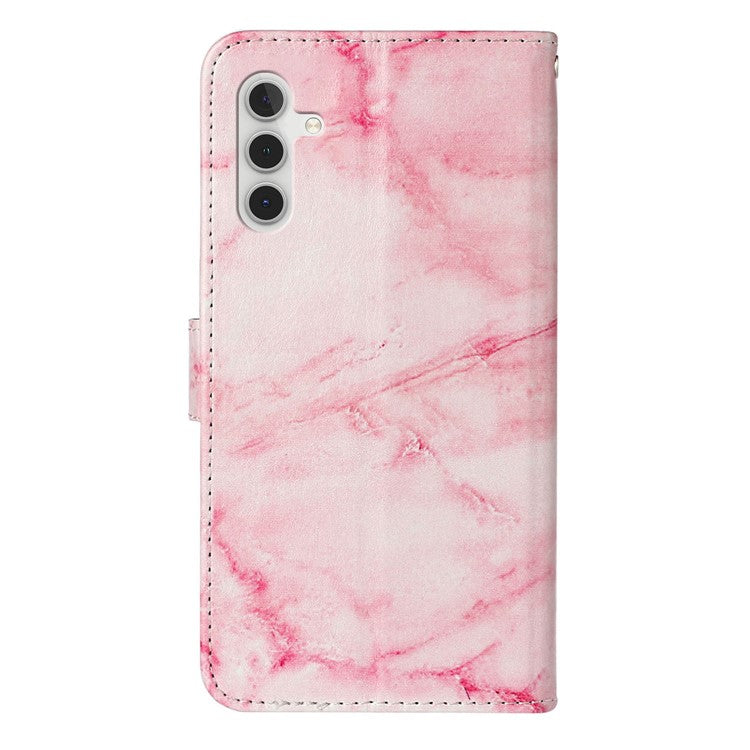 For Samsung Galaxy A56 5G Case Pattern PU Leather Flip Phone Cover - Pink Marble