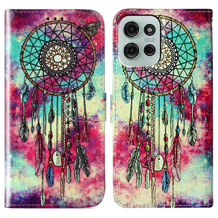 For Motorola Moto G75 5G Case Pattern PU Leather Flip Phone Cover - Dream Catcher