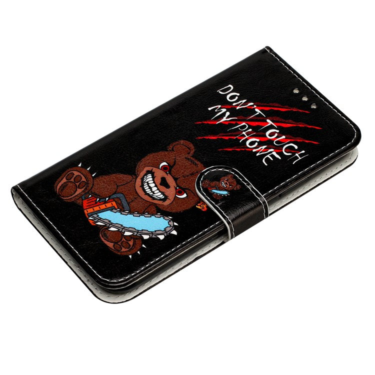 For OnePlus 13 Wallet Case Printed Pattern Design Leather Phone Cover - Don't Touch My Phone