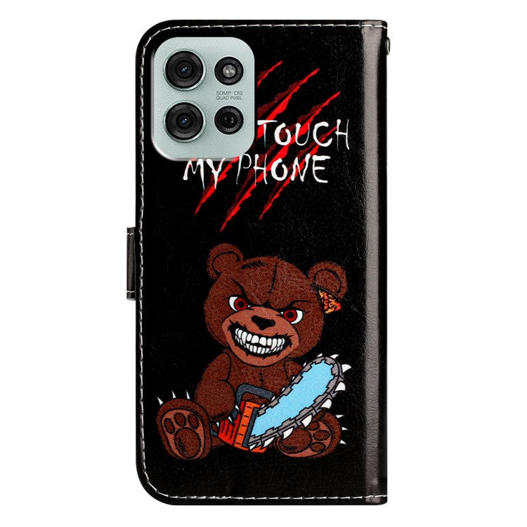 For Motorola Moto G75 5G Wallet Case Printed Pattern Design Leather Phone Cover - Don't Touch My Phone