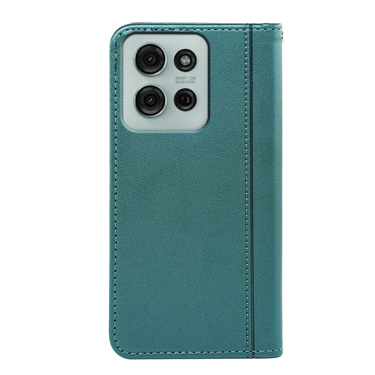 HX01 For Motorola Moto G75 5G Wallet Case Magnetic Closing PU Leather Phone Cover - Green