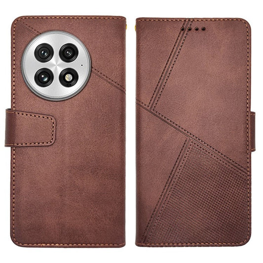 IDEWEI For OnePlus 13 Case Leather Wallet Phone Cover Stand Calf Texture - Coffee