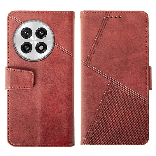 IDEWEI For OnePlus 13 Case Leather Wallet Phone Cover Stand Calf Texture - Red