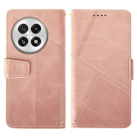IDEWEI For OnePlus 13 Case Leather Wallet Phone Cover Stand Calf Texture - Pink
