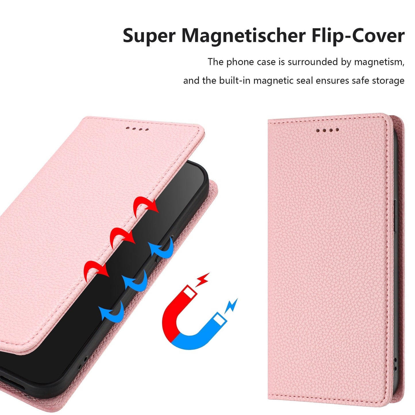 For iPhone 16 Wallet Case RFID Blocking Litchi Texture Leather Mobile Cover - Pink
