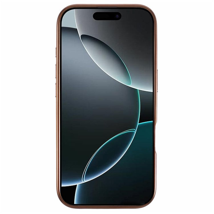 KIGC For iPhone 16 Pro Case Compatible with MagSafe Snake Texture Leather+PC+TPU Back Cover - Titanium Gold