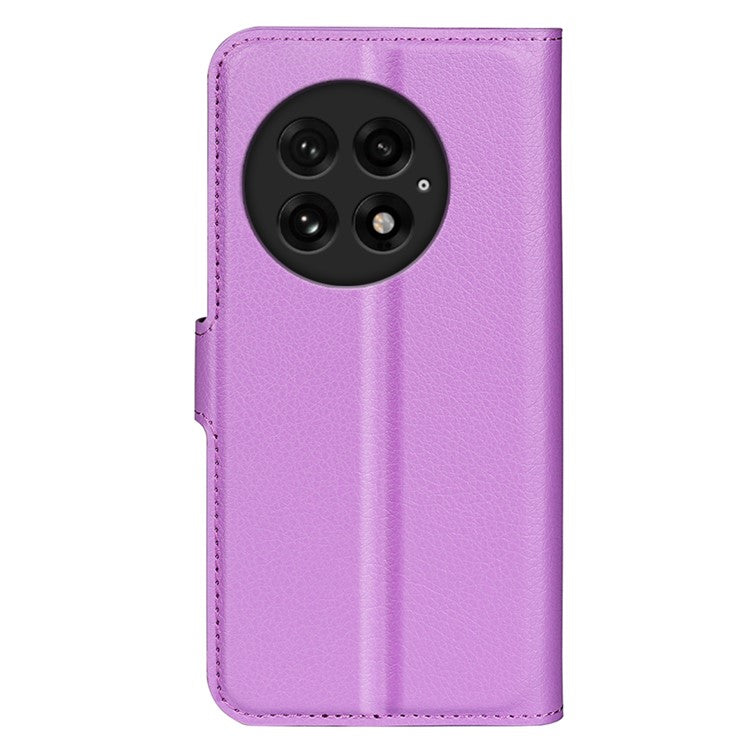 For OnePlus 13 Case Litchi Texture Shockproof Leather Wallet Phone Cover - Purple